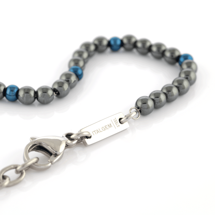 Blue Ip Hematite Beaded Bracelet