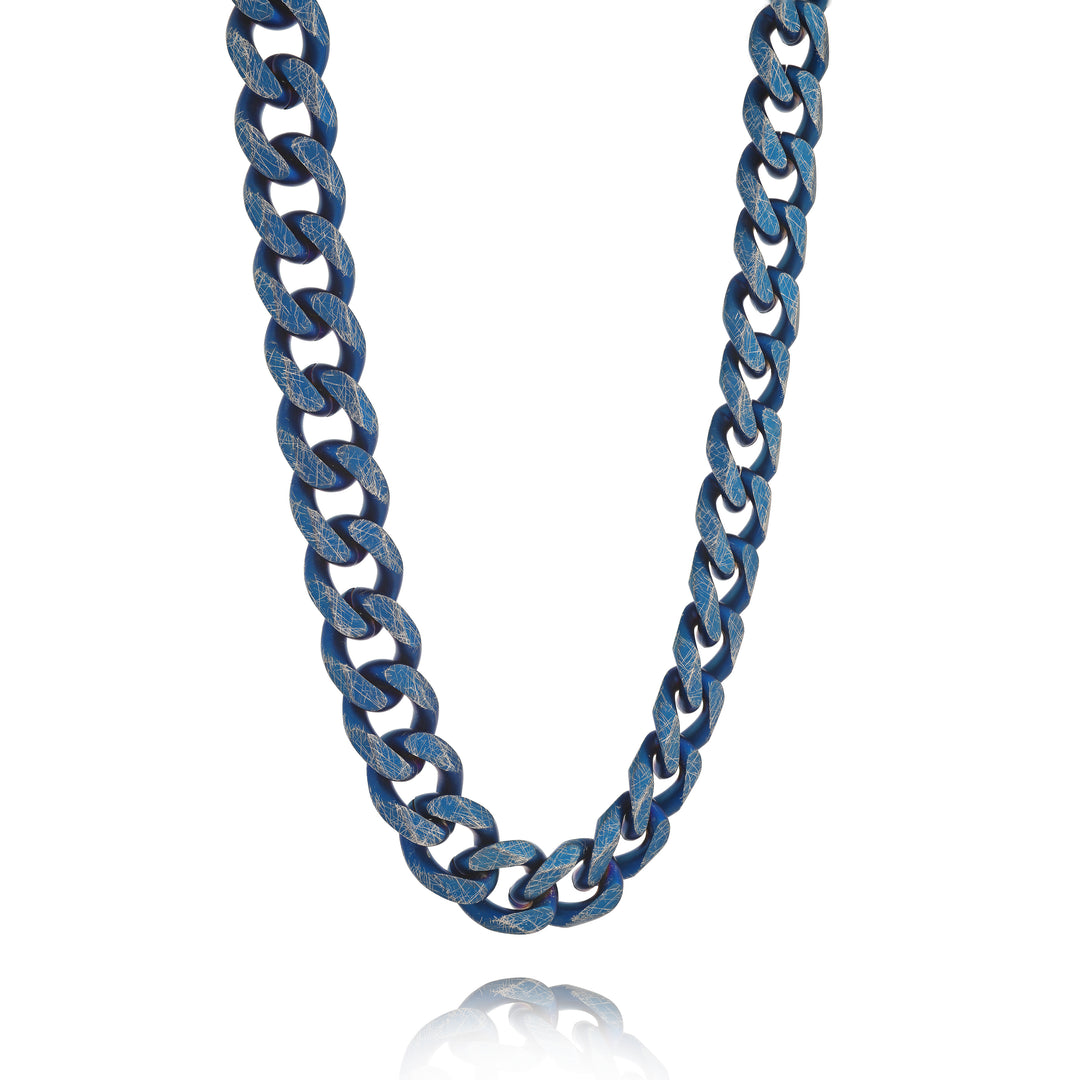 11mm Blue Ip Steel Special Finish Cuban Link Chain