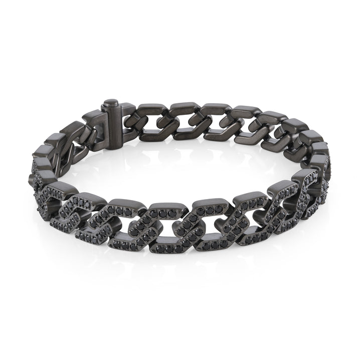 Hexagon Link Black Cz Bracelet