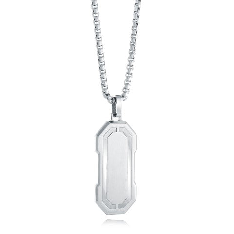 Futuristic Dog Tag Pendant SILVER