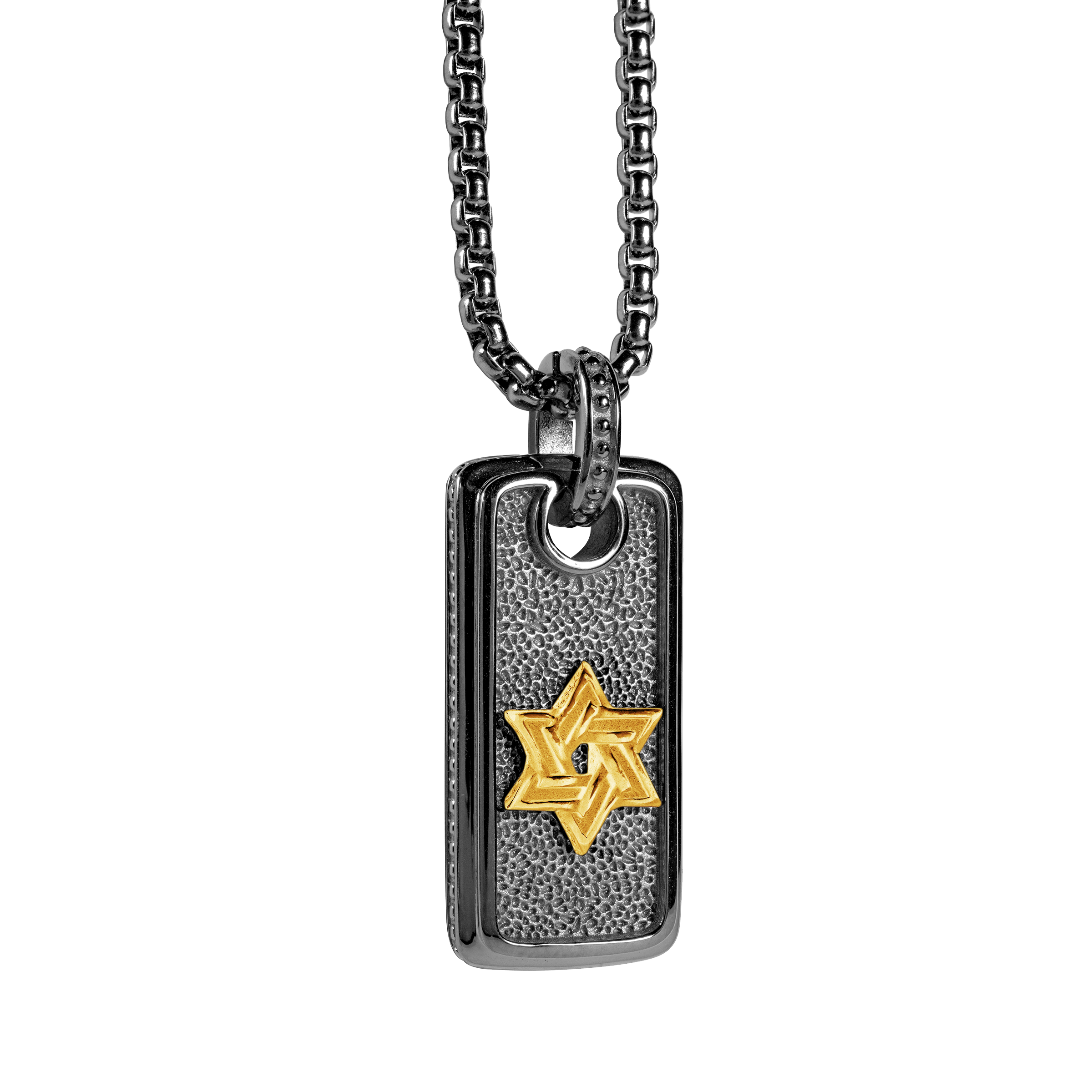 Stainless Steel Star of David Tag Pendant