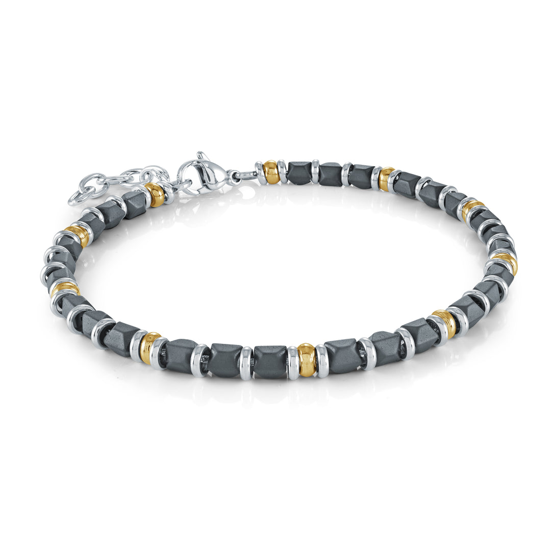 4mm Gold-Ip Onyx Bead Bracelet