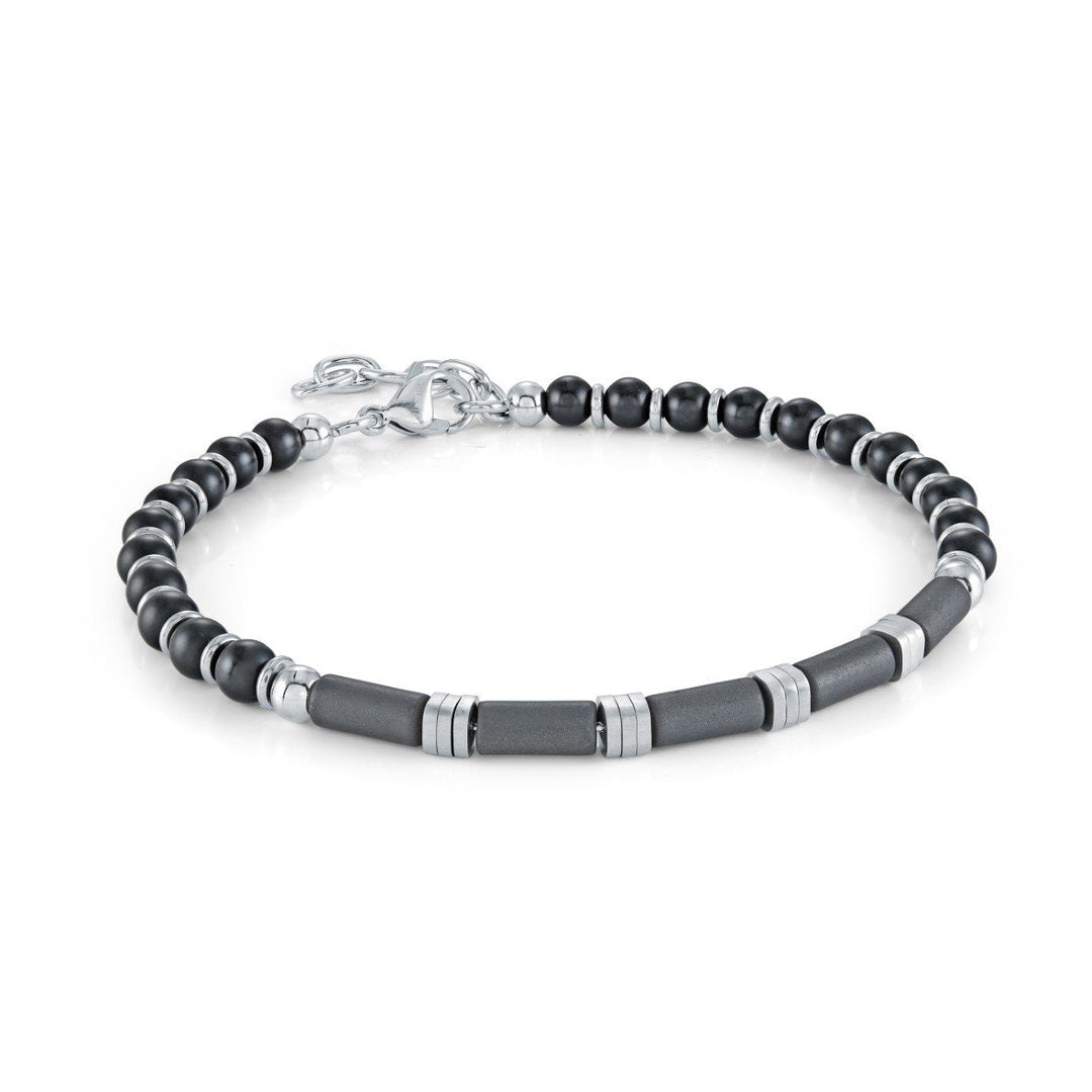 Onyx and Hematite Bead Bracelet
