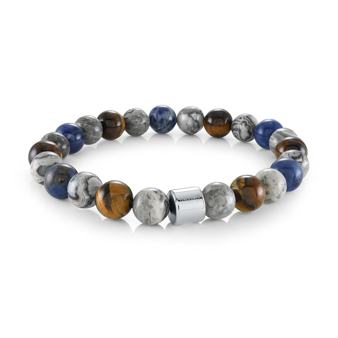 8mm Sodalite Tiger's Eye & Jasper Bead Bracelet