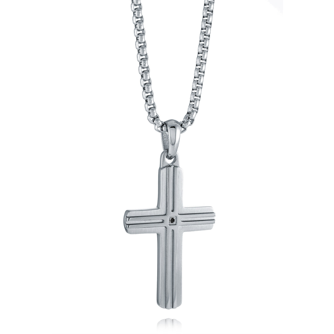 Inlay Studded Cross Pendant