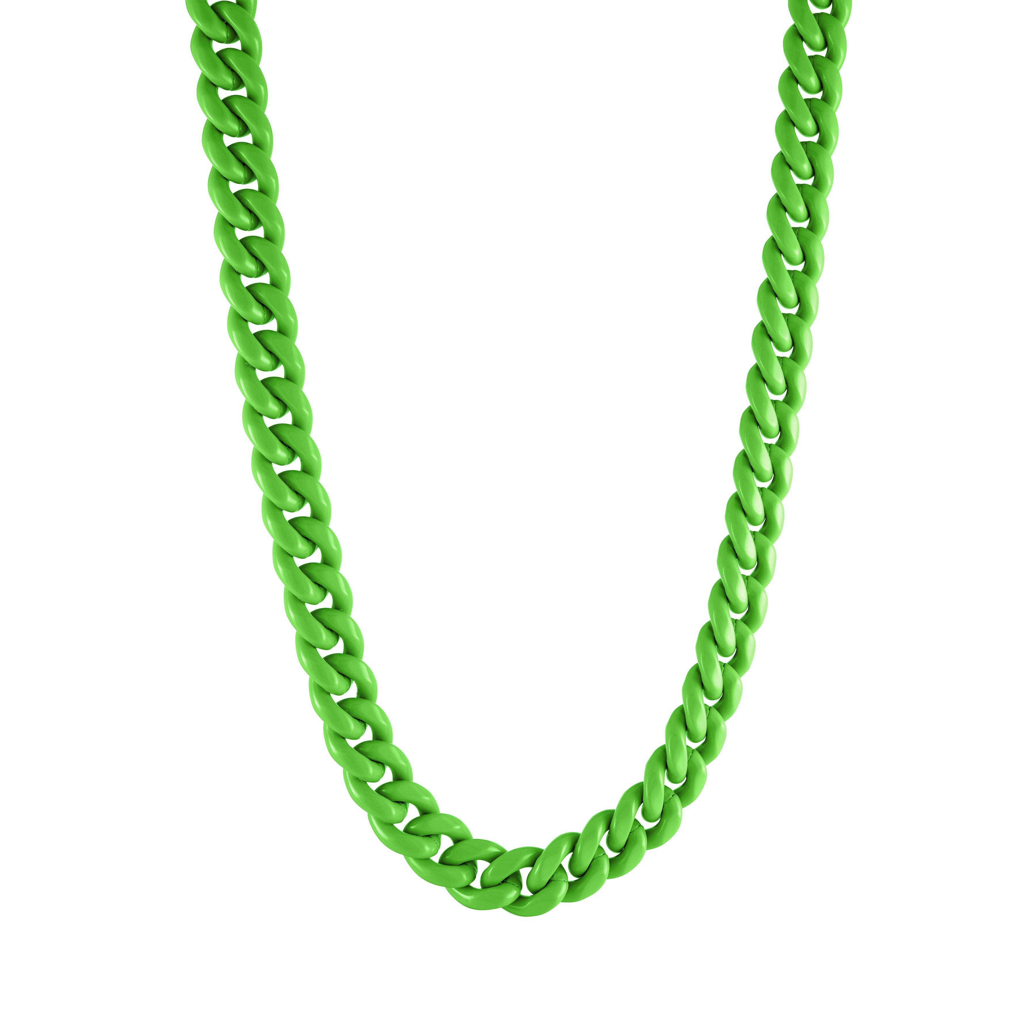 Neon green store chain necklace