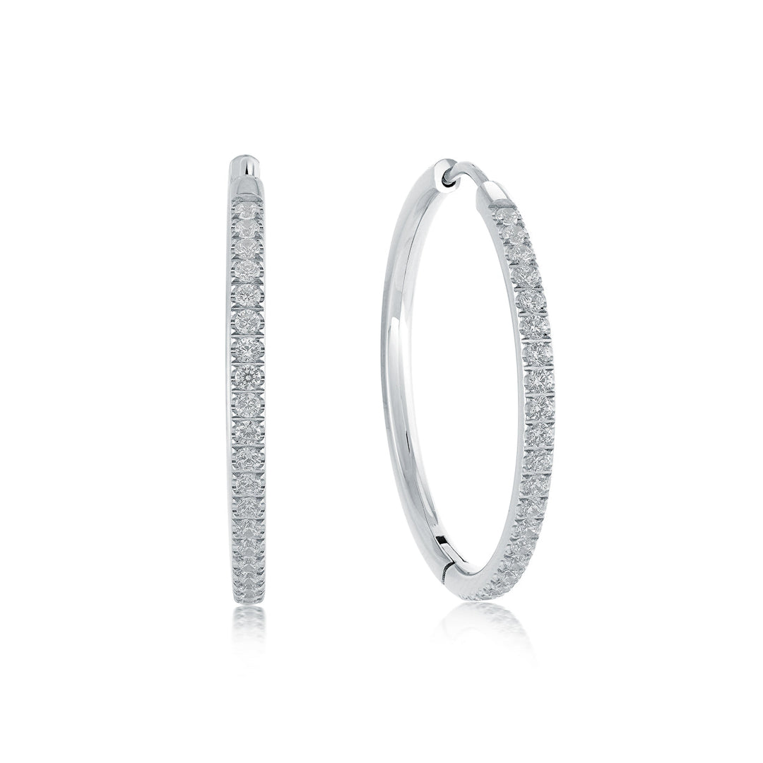 Studded Eternity Hoop Earrings 29.5mm