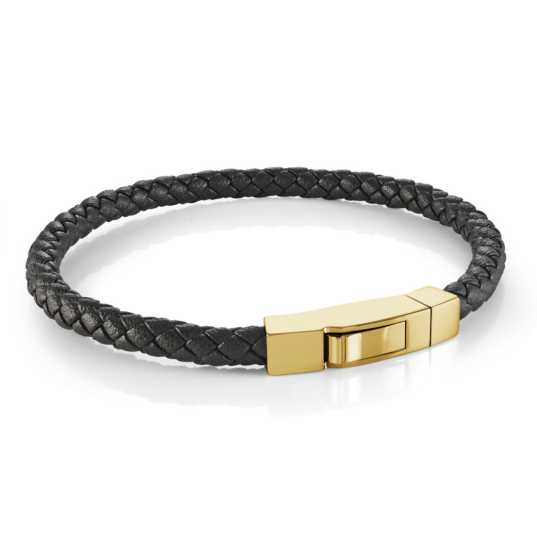 5mm Push Clasp Leather Bracelet