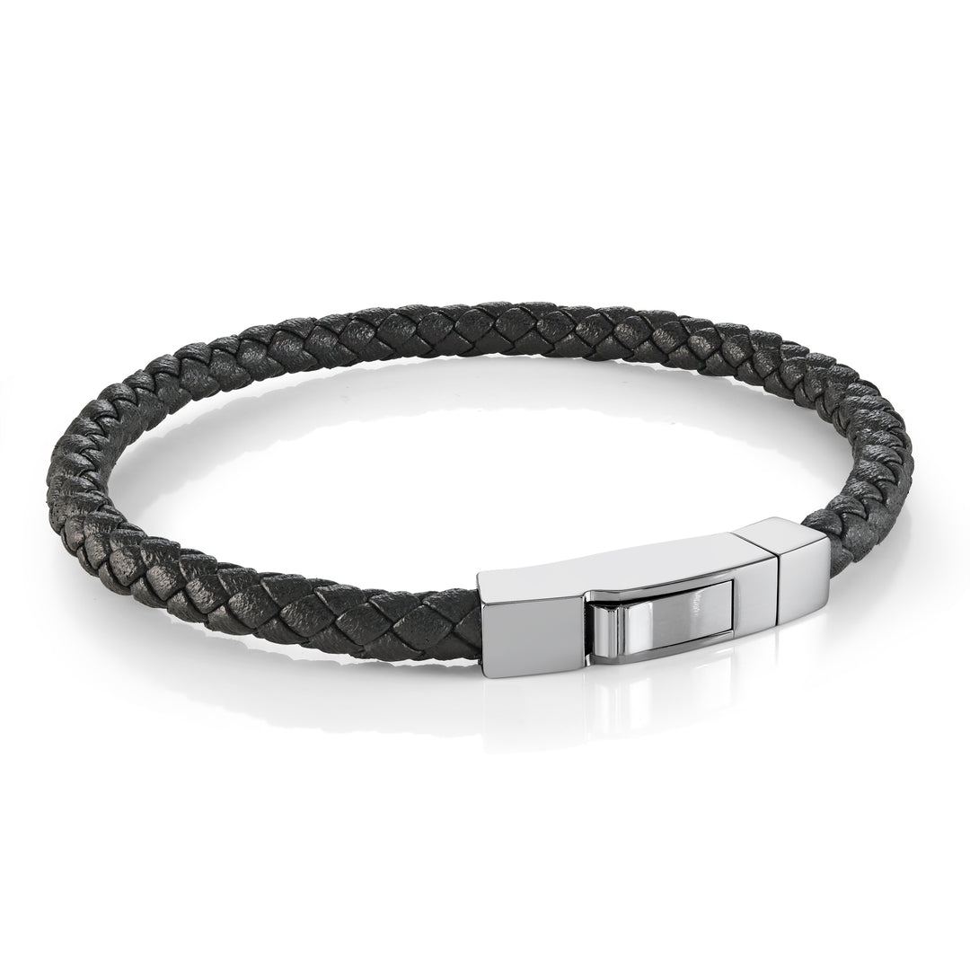 5mm Push Clasp Leather Bracelet