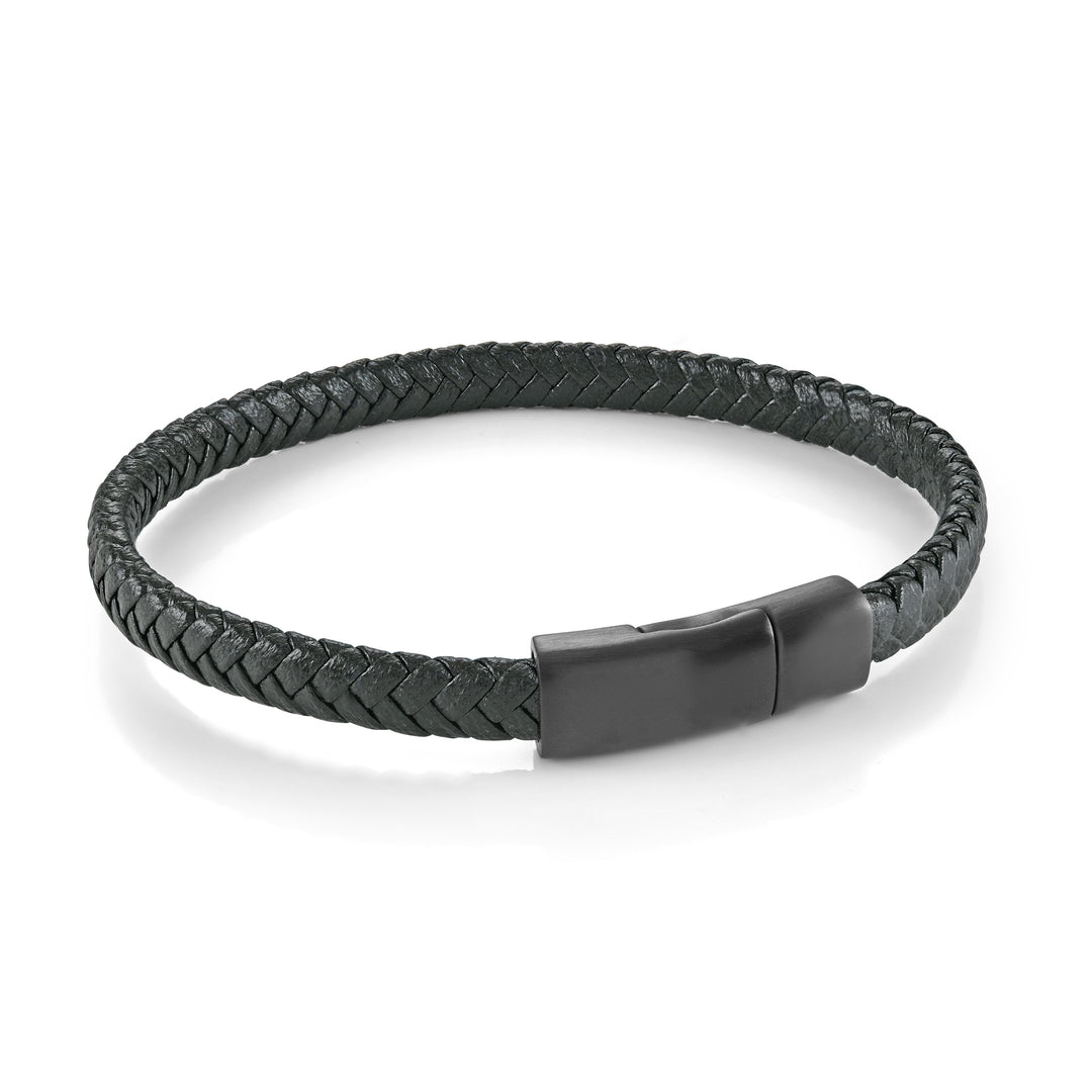 6mm Grey Leather Bracelet