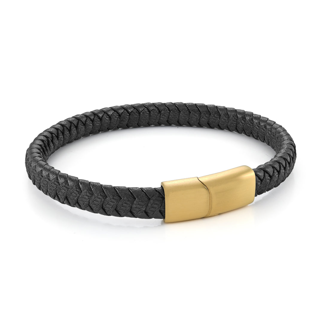 8mm Flat Leather Nylon Bracelet