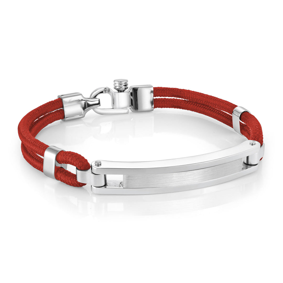 Red Cord Id Plate Bracelet