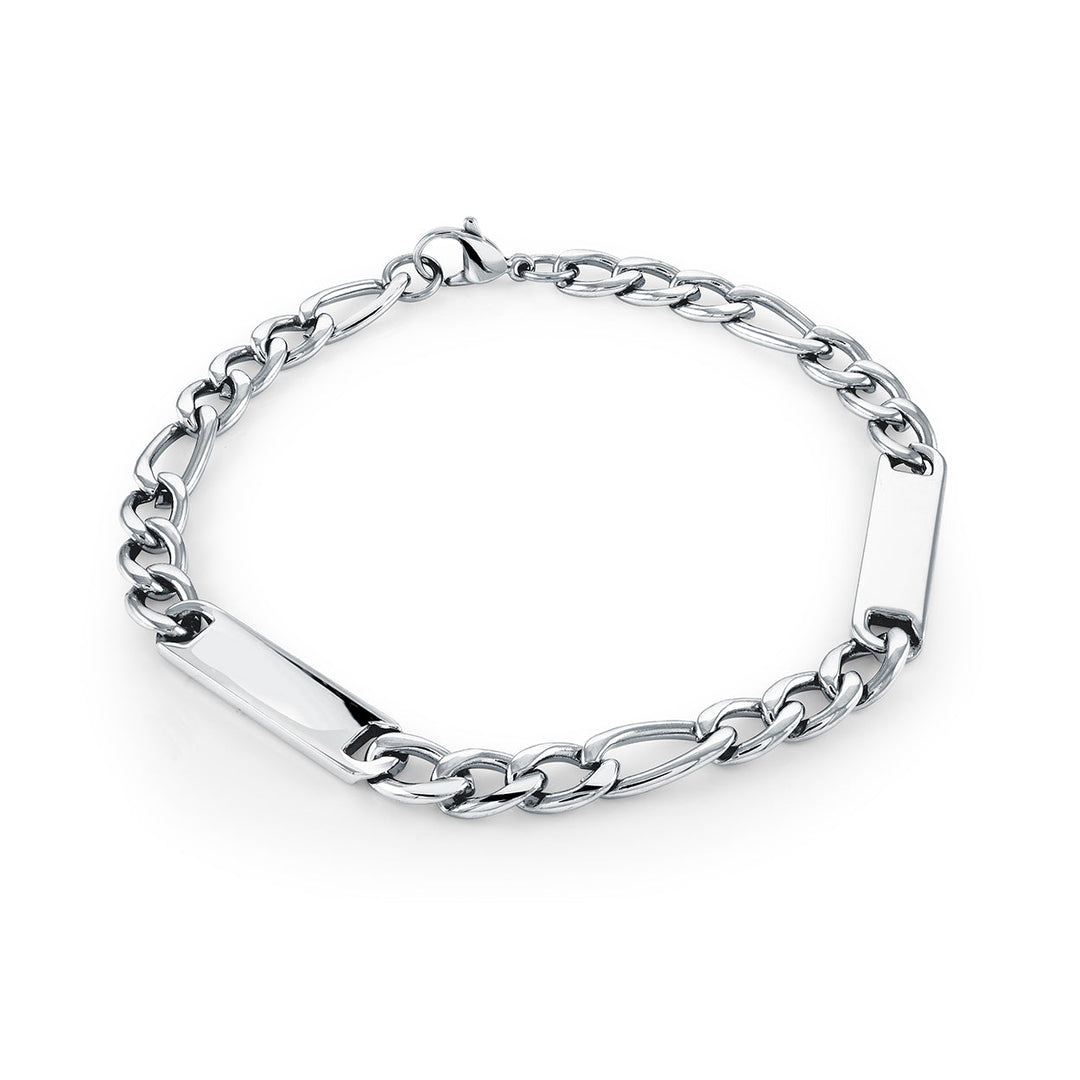 Engravable Figaro Bracelet 6mm