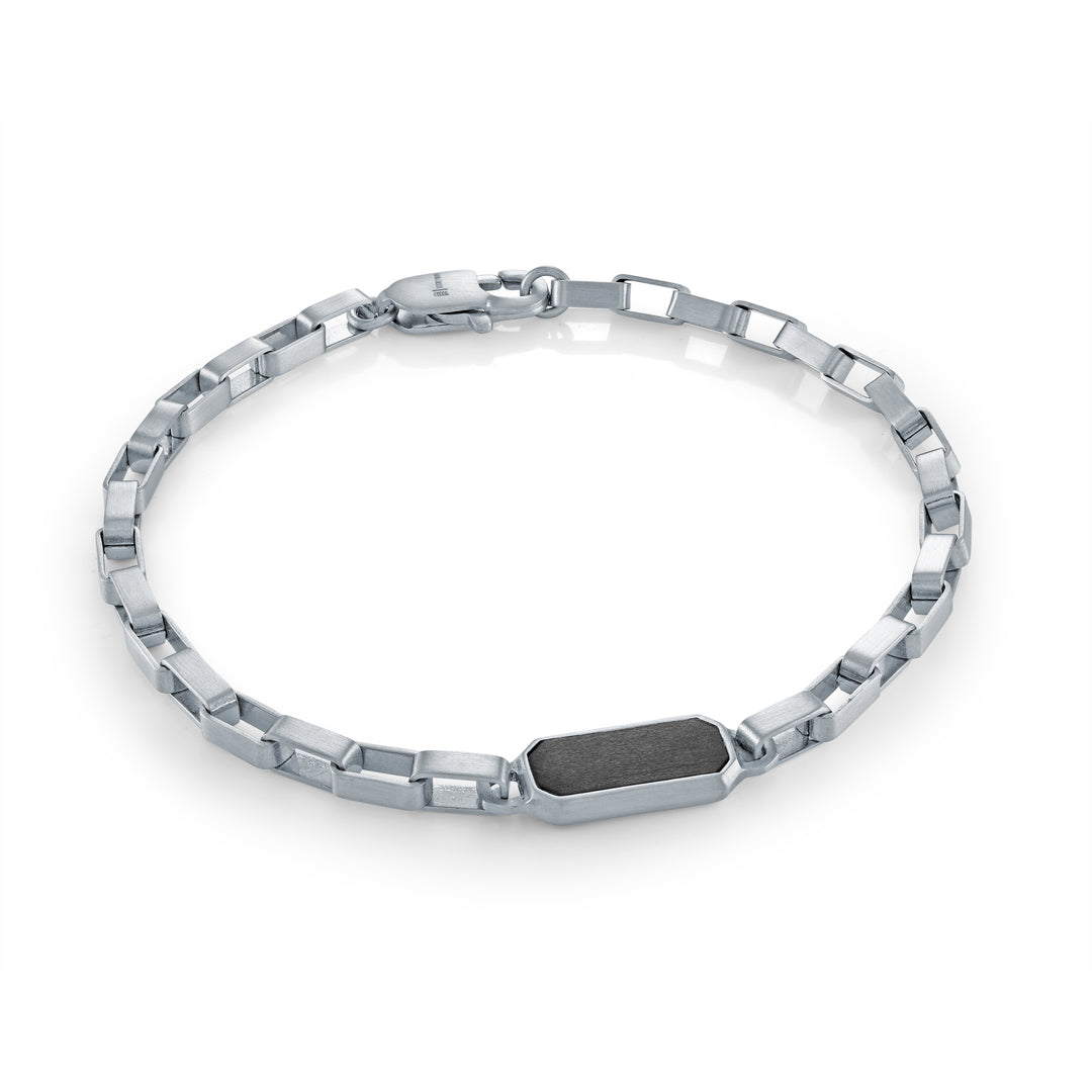 Micro Carbon Fibre Steel Link Bracelet