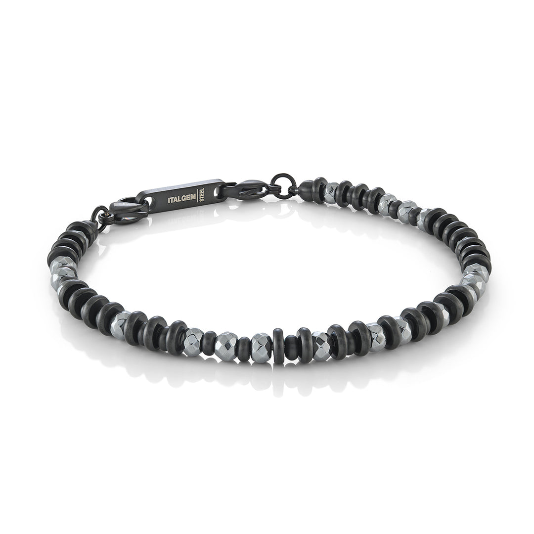 4mm Hematite & Steel Bead Bracelet