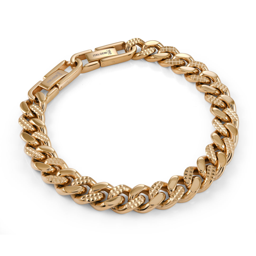 10mm Semi Diamond Cut Curb Bracelet