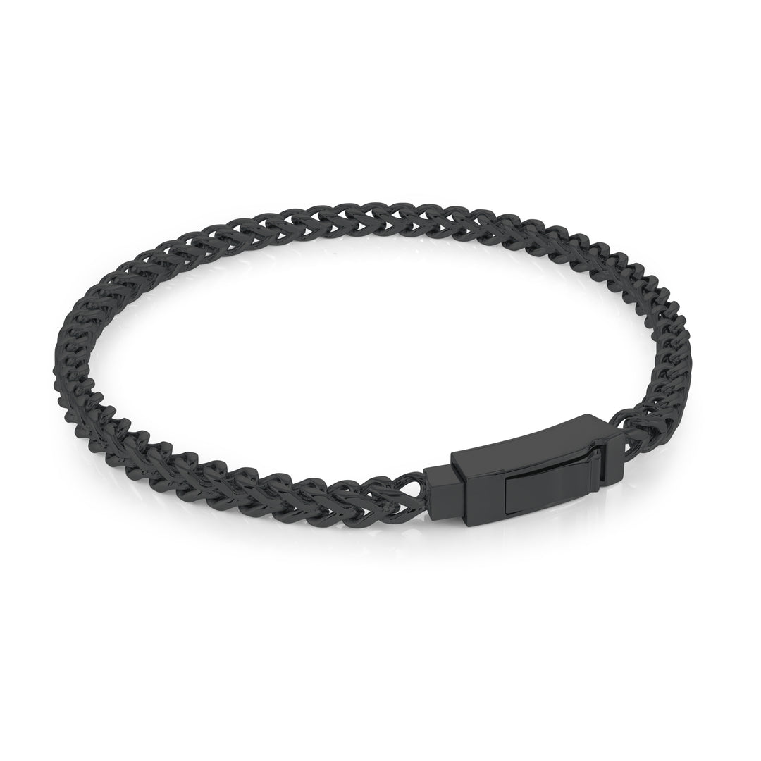 4mm Square Franco Box Push Clasp Bracelet