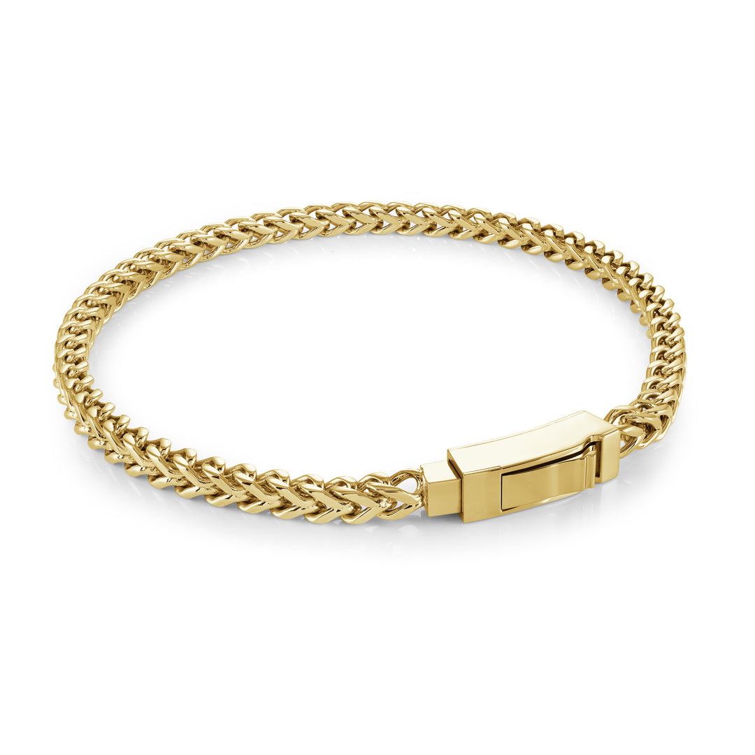 4mm Square Franco Box Push Clasp Bracelet
