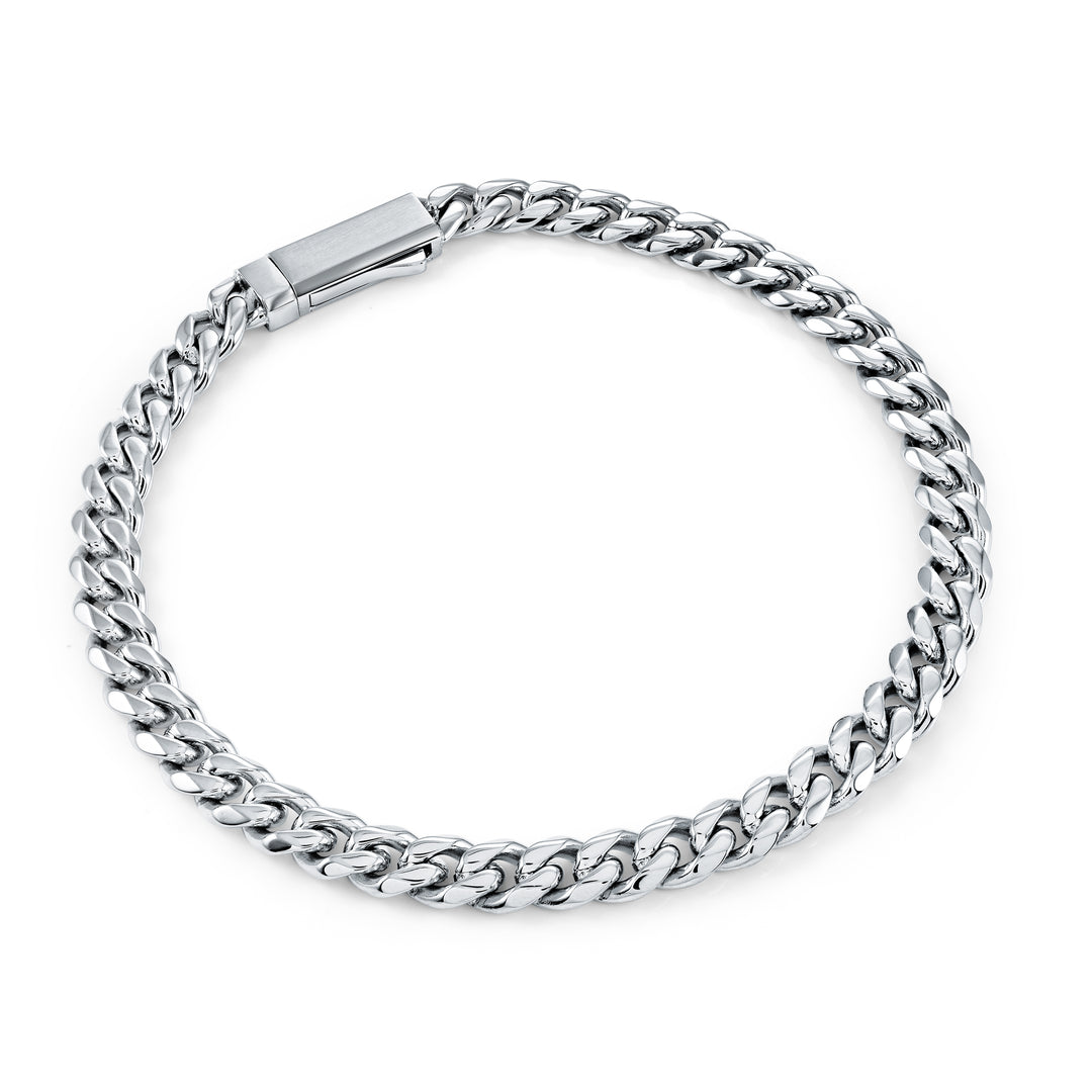 4.6mm Curb Key Clasp Bracelet