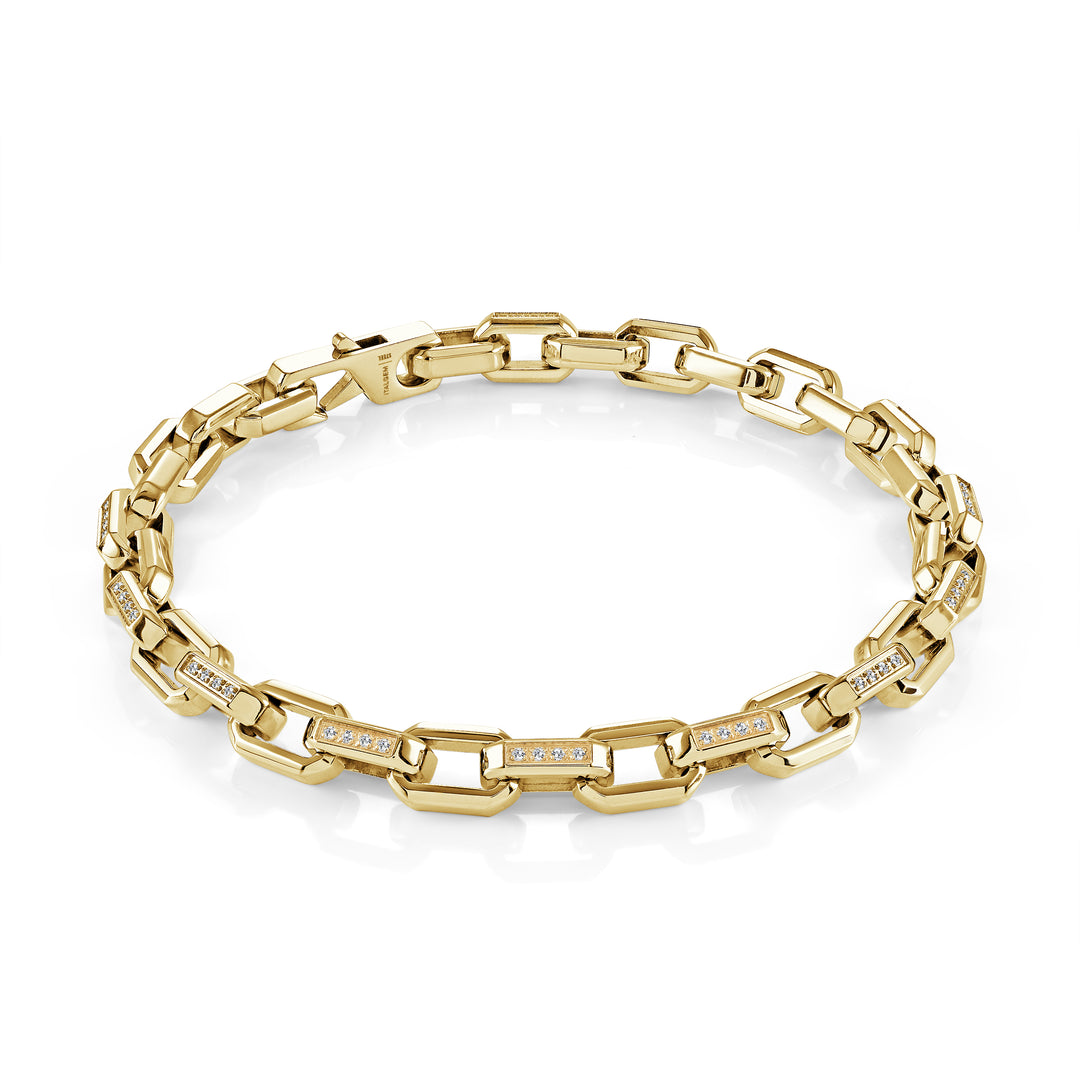 6mm Rectangular Link Studded Bracelet