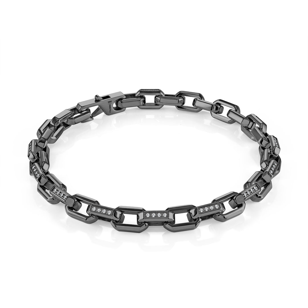 6mm Rectangular Link Studded Bracelet