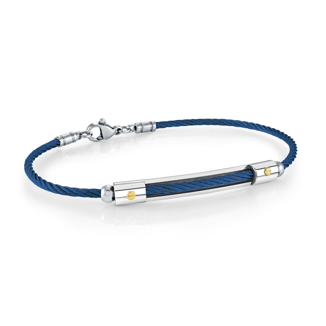 Micro Cable 14K Ip-Gold Accents Bracelet