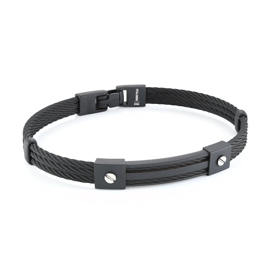 3 Row Cable Bangle Bracelet