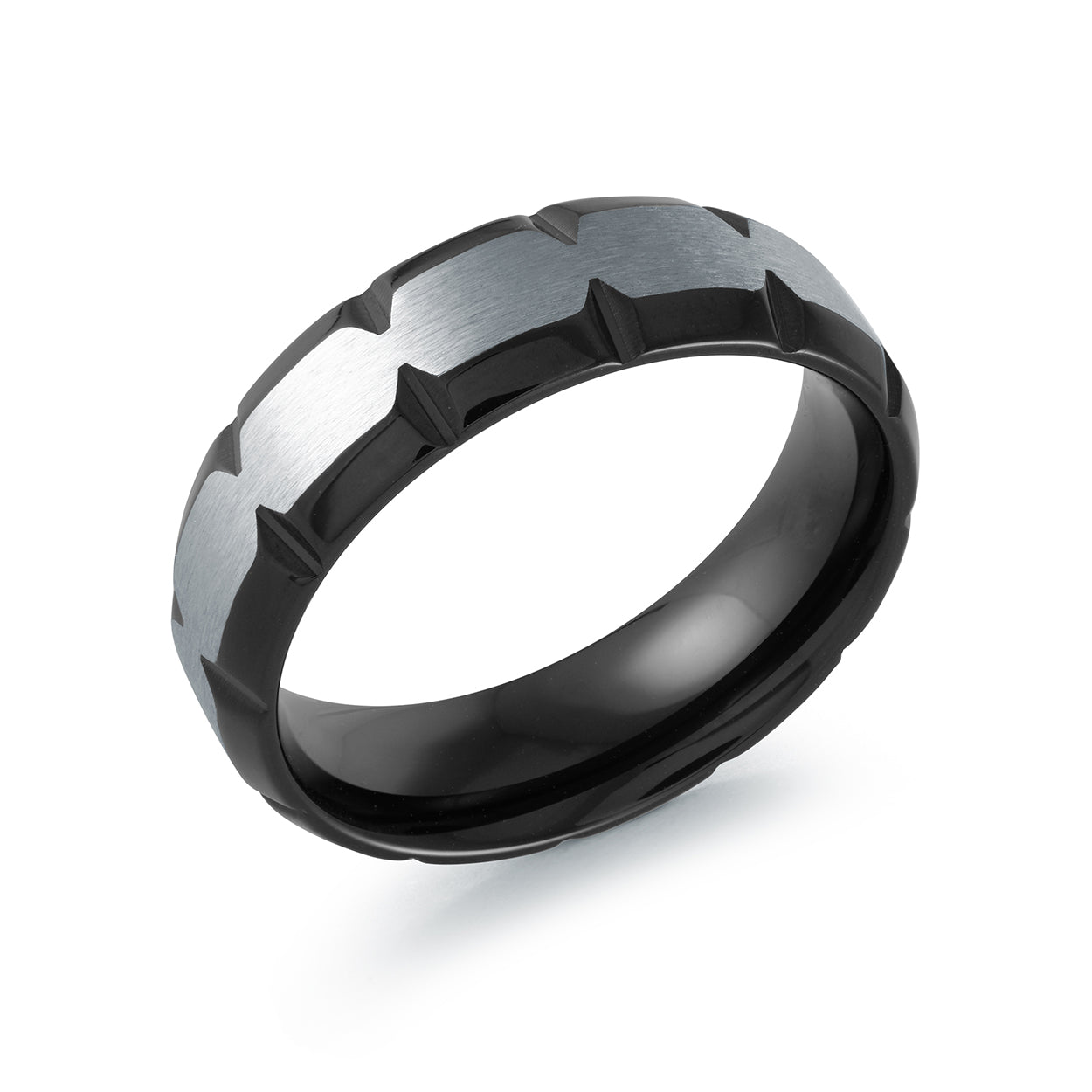 7mm Black-Ip Etched Steel Ring – Italgem Steel