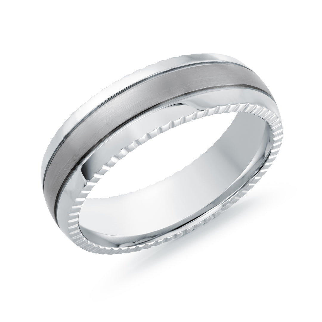 6.5mm Carved Edge Steel Ring