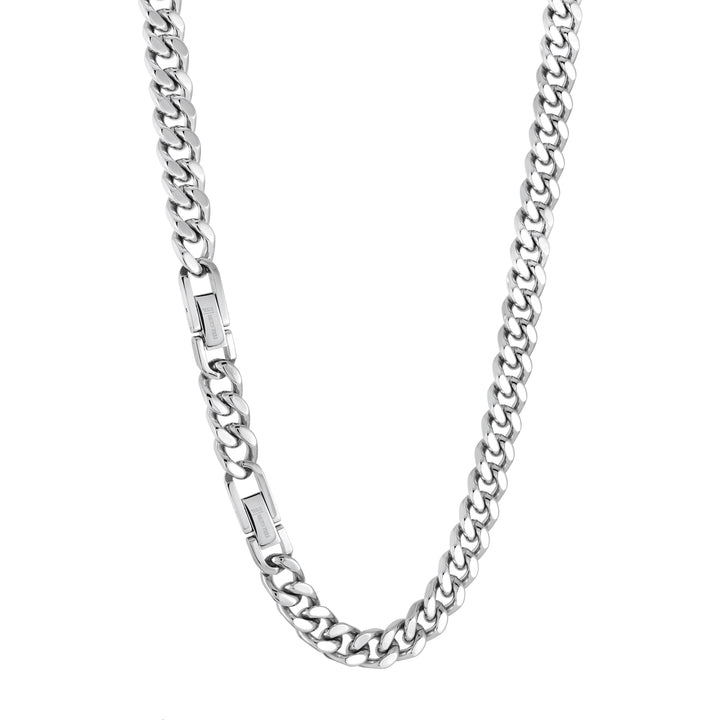 9.4MM CURB LINK CHAIN NECKLACE WITH CZ
