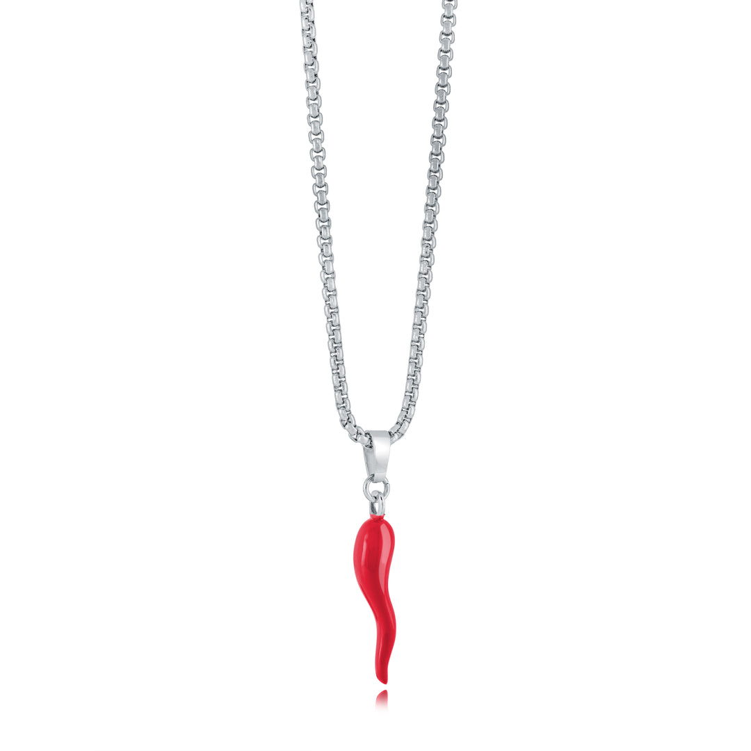 22mm Red Enamel Cornetto Pendant