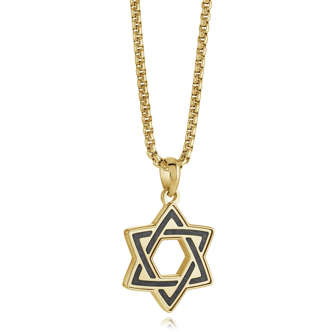 29mm Star Of David Carbon Fibre Inlay Pendant