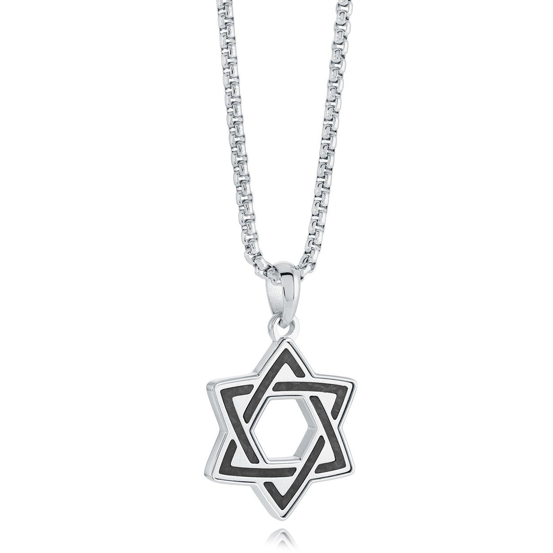 29mm Star Of David Carbon Fibre Inlay Pendant