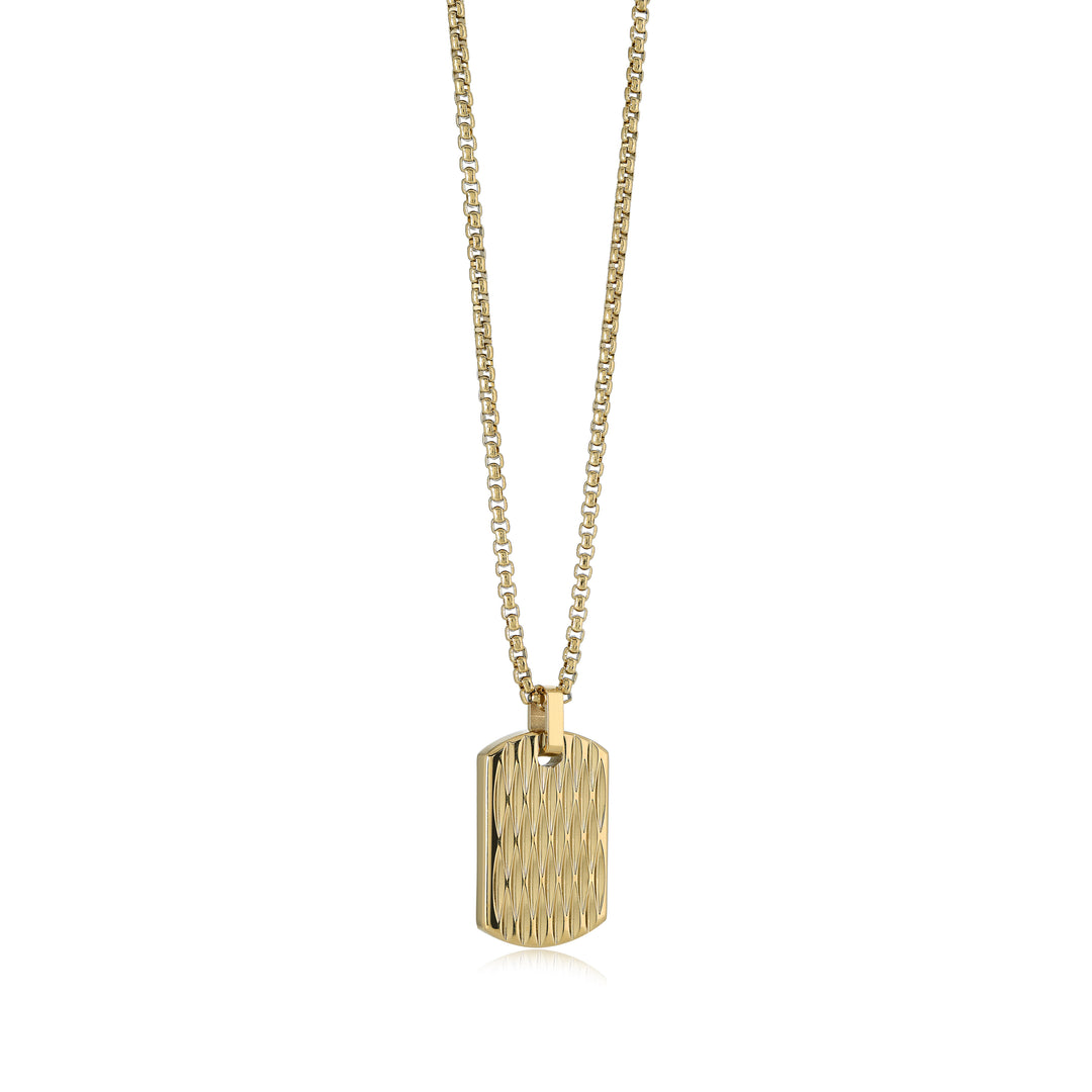 15mm Dogtag Engrave Grooves Necklace