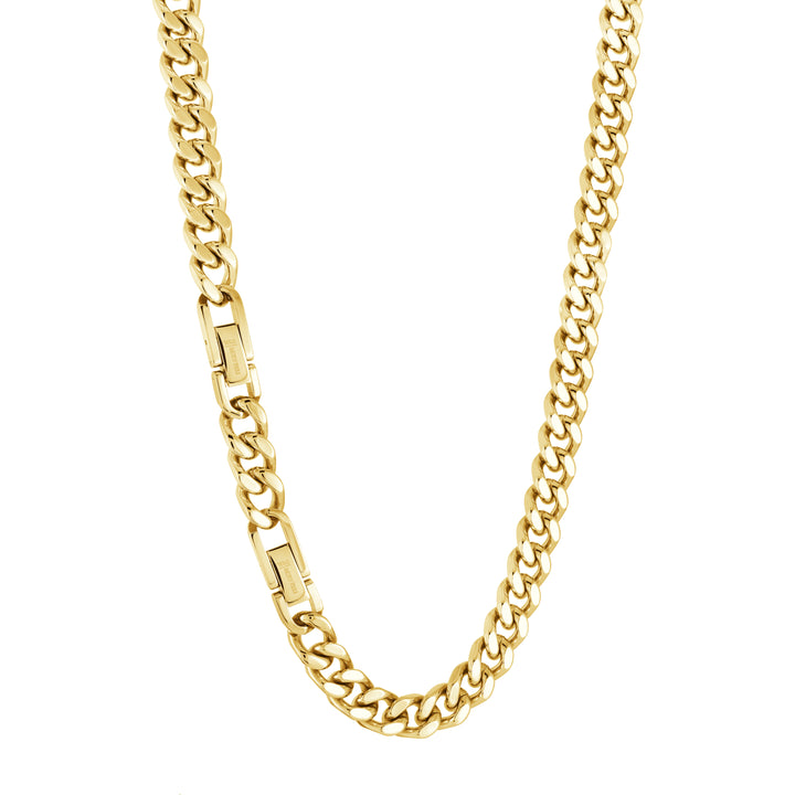 9.4MM CURB LINK CHAIN NECKLACE WITH CZ
