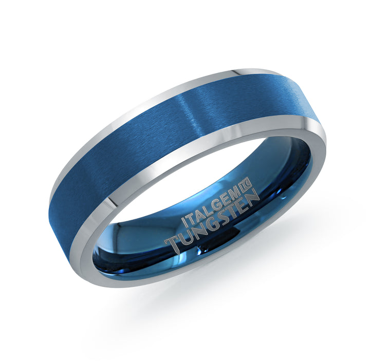 BLUE IP TUNGSTEN BRUSHED POLISHED 6MM 2