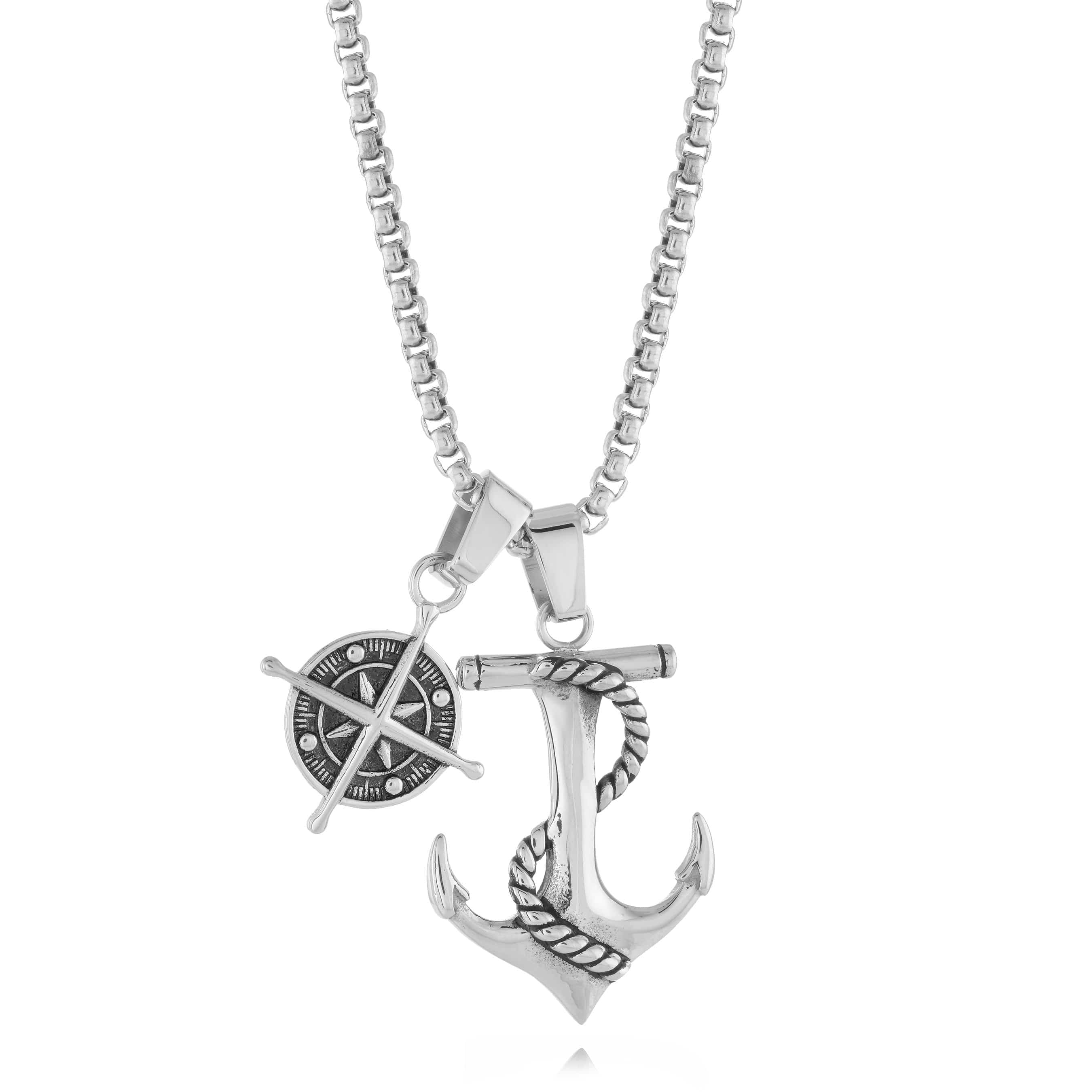 Anchor & Compass Pendant – Italgem Steel